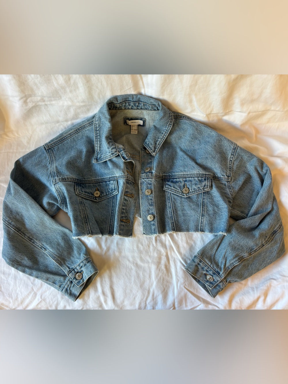 Cropped Light Blue Denim Jacket
